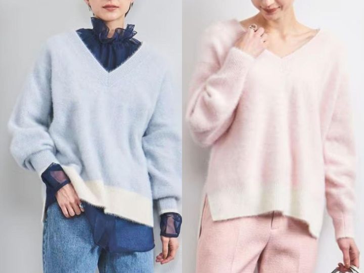 画像: 「フォックス カシミヤ Vネック ニット」各￥25,960 出典：ユナイテッドアローズ