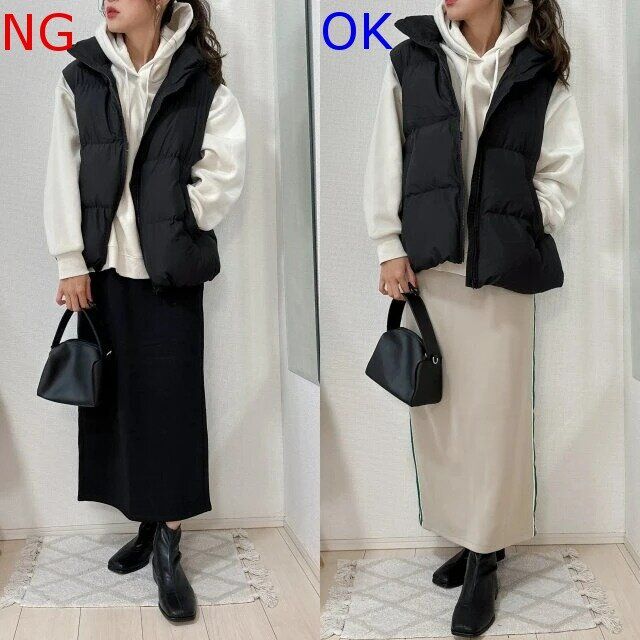 黒 ダウンベスト フレアシルエットＰaＤＤ 黒 ダウンベスト フレアシルエットPaDD DOWN VEST [BLACK