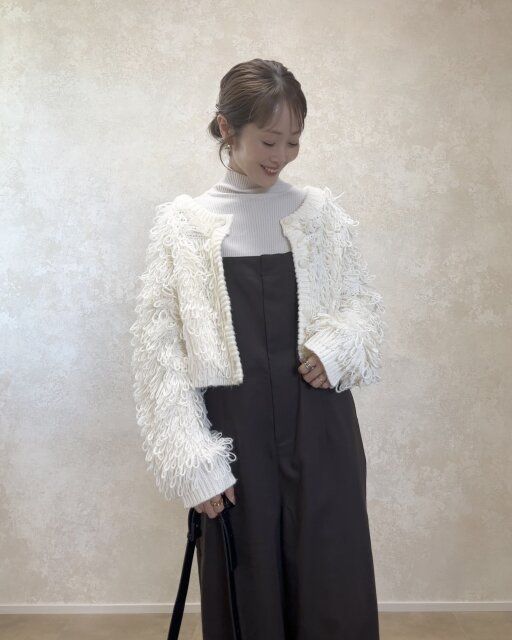 GRL 前後2Wayループニットカーディガン アイボリー 着用