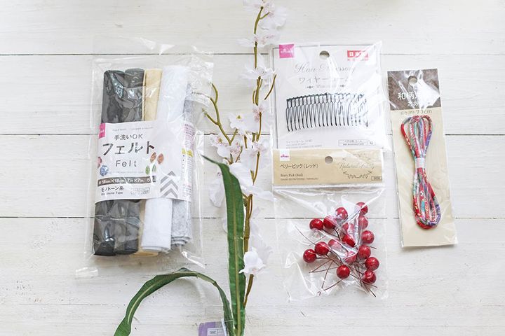 ワイヤーコームで作る髪飾り材料