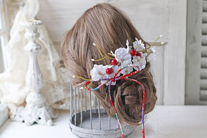 ワイヤーコームで作る髪飾り