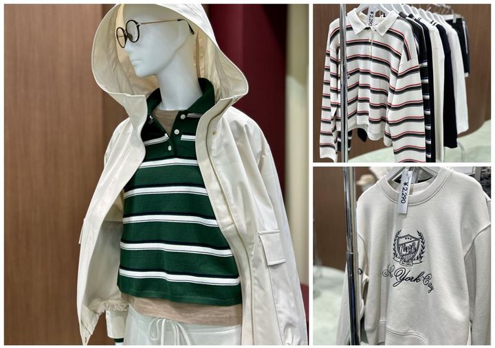 画像: 【GU】左、右上：マルチボーダーポロセーター各¥2,290、右下：グラフィックスウェットプルオーバー¥2,290 www.gu-global.com