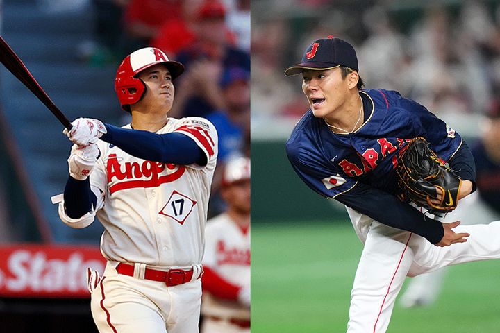 大谷翔平（左）、山本由伸 (C) Getty Images