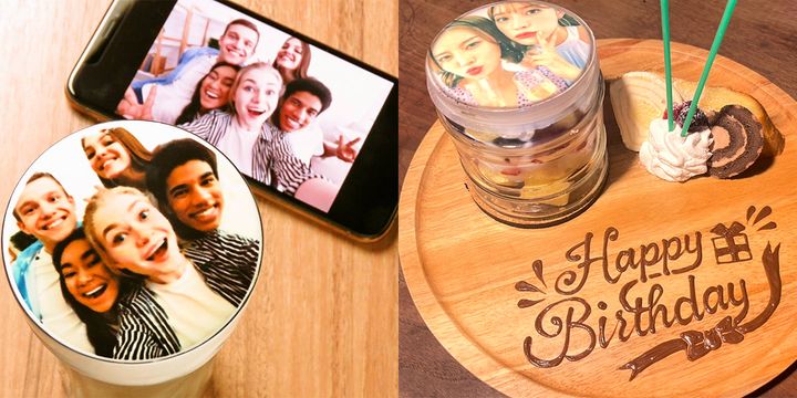 （写真左）「ラテプリ」1200円、（写真右）「パフェプリ」1400円 ※テイクアウトの場合は各100円引き