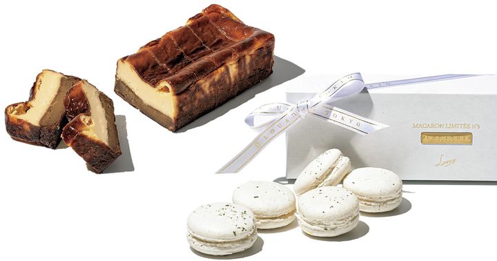 &OIMO TOKYOの蜜芋バスクチーズケーキとLOUANGE TOKYOのマカロンゴルゴンゾーラ