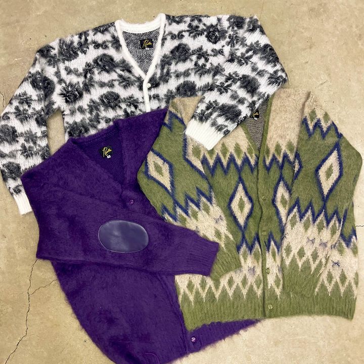 モヘア素材のカーディガン