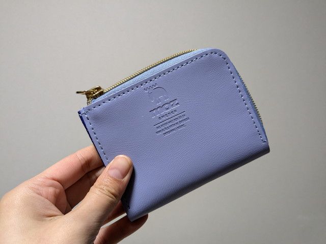 moz牛革コンパクト財布ブルー