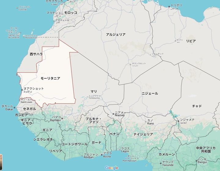 モーリタニアの位置