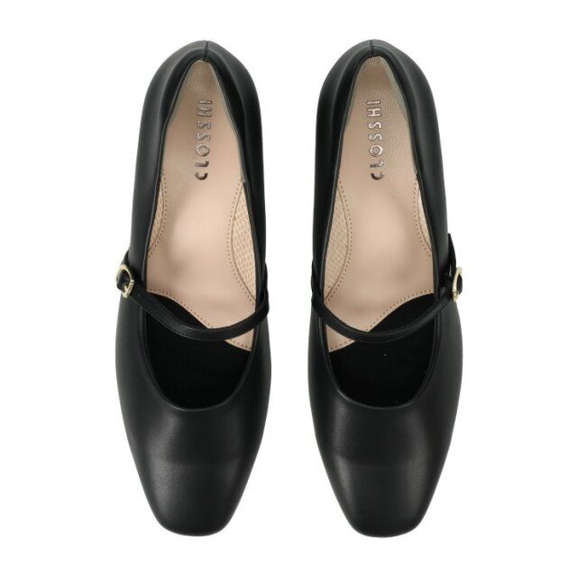 2025しまむらレディース黒スクエアトゥパンプス