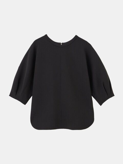 2025plst値下げ黒トリアセブレンド2WAYTブラウス