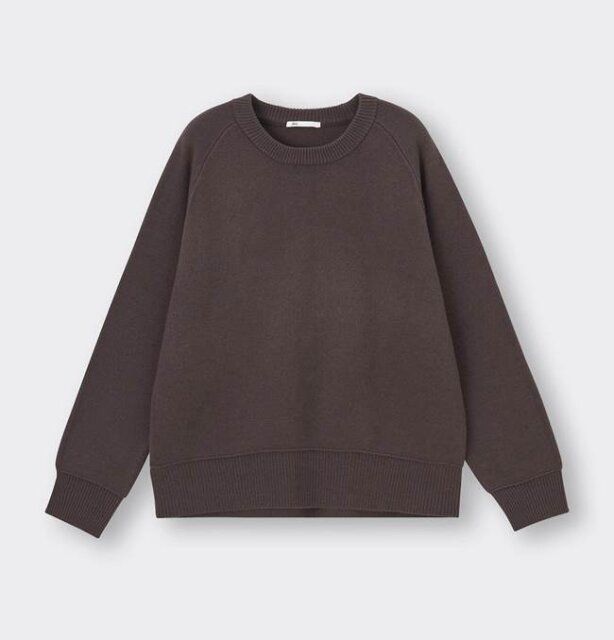GU クルーネックセーターZ DARK BROWN