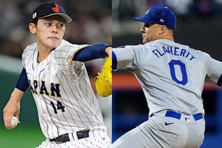 佐々木朗希、ジャック・フラハティ（C）Getty images