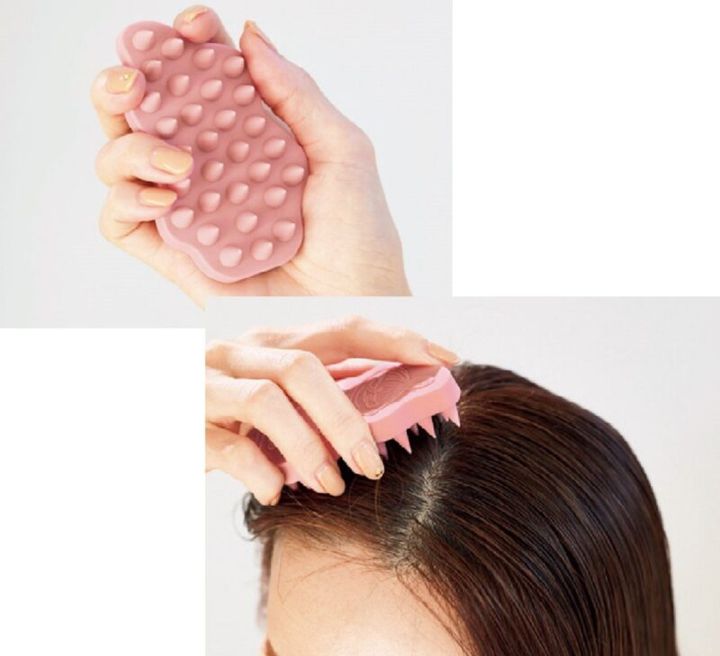 雑誌GLOW3月号増刊の付録 リトルミイの形の頭皮マッサージブラシ＆メッシュポーチ