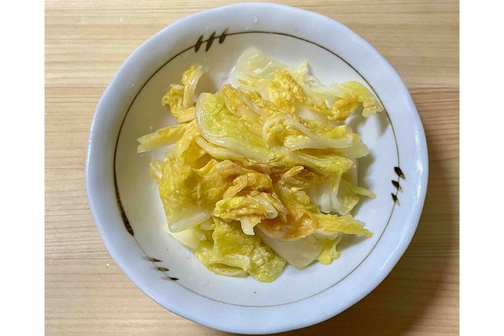 ▲白菜の中心に近い部位は甘みもあり、浅漬けなど生食向き。機能性成分のアリルイソチオシアネートもいただくことができます。
