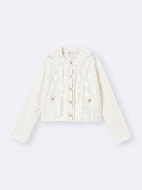 GUのフリンジダブルポケットニットジャケット