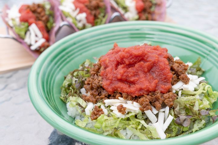 タコライスも大豆ミートを使用。ヘルシーだけど満足度の高い1皿