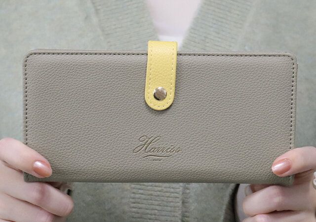 Harriss［ハリス］薄いのにたっぷり収納できるバイカラーがおしゃれなスリム長財布