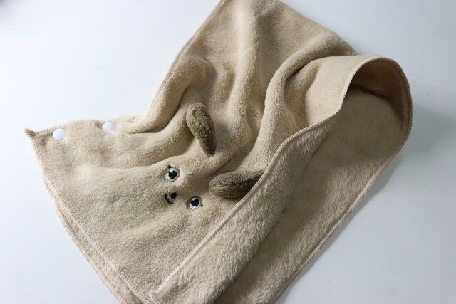 ふわふわアニマルフェイスタオル（ワンちゃん） ターバン