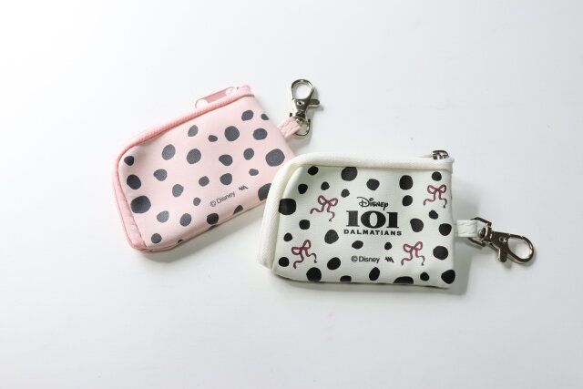 セリア ＜101＞キーホルダー付き L字ファスナーポーチ デザイン