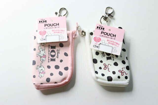 セリア ＜101＞キーホルダー付き L字ファスナーポーチ 商品タグ