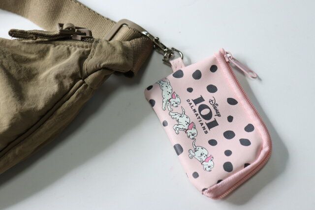 セリア ＜101＞キーホルダー付き L字ファスナーポーチ キーホルダー 使用例 バッグ