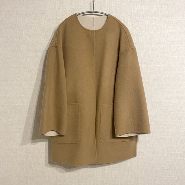 UNITED ARROWS バイカラー リバー ミドルコート ベージュ