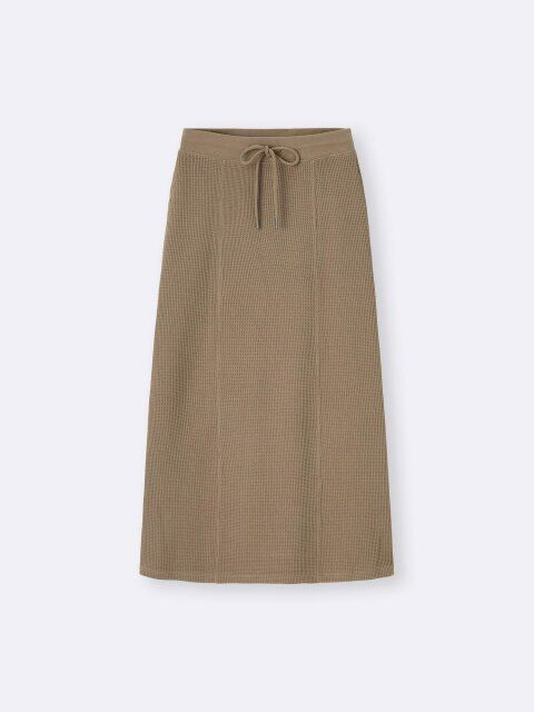 2025guレディースワッフルマキシスカート