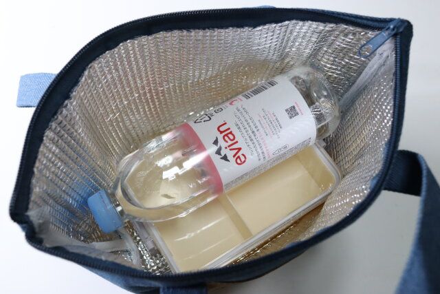 ダイソー ポケット付 舟形ランチバッグ アルミ蒸着 使用例