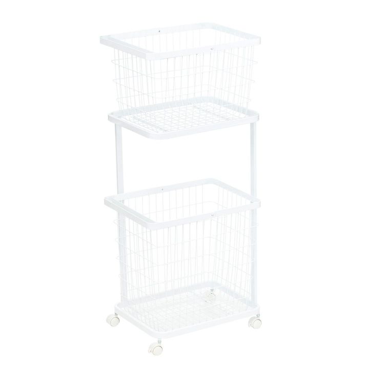 〈山崎実業〉のランドリーワゴン+バスケットタワー