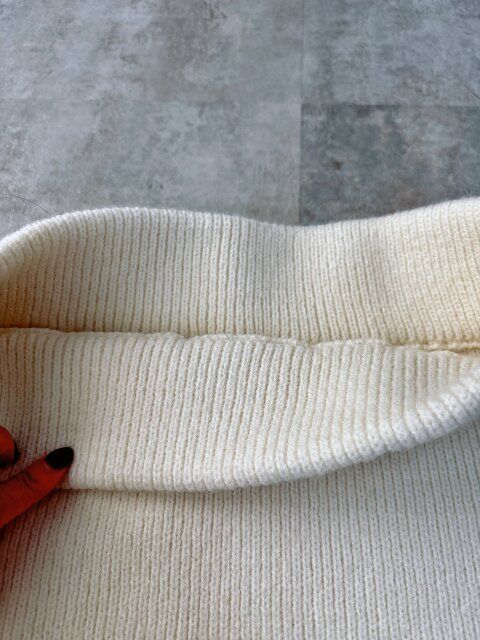 coca ニットセットアップワンピース アイボリー スカート ウエストのゴム