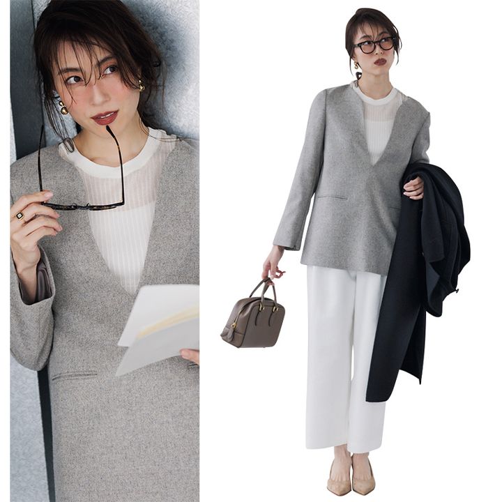 レイヤード上手なお仕事コーデ