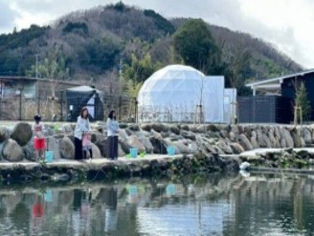 釣り堀があるグランピング施設