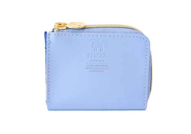 moz 整理上手な牛革コンパクト財布BOOK sky blue