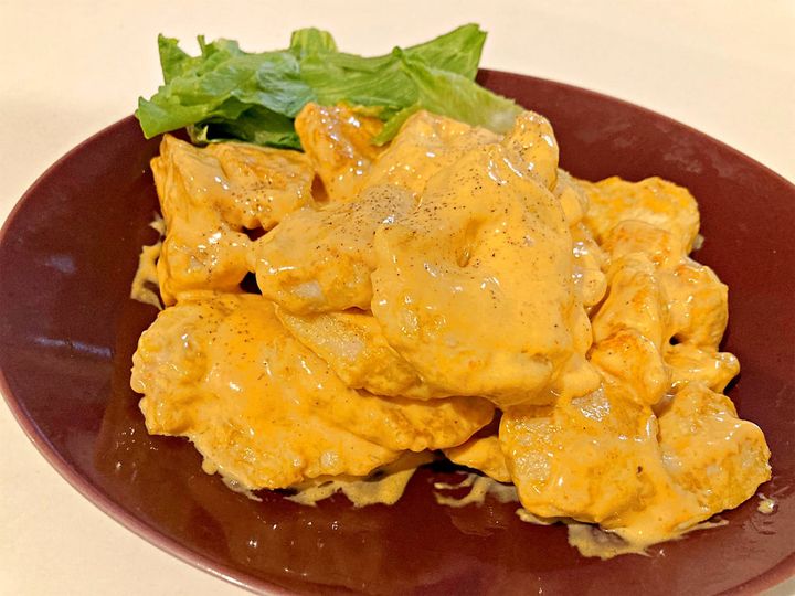 盛り付けたとりマヨ