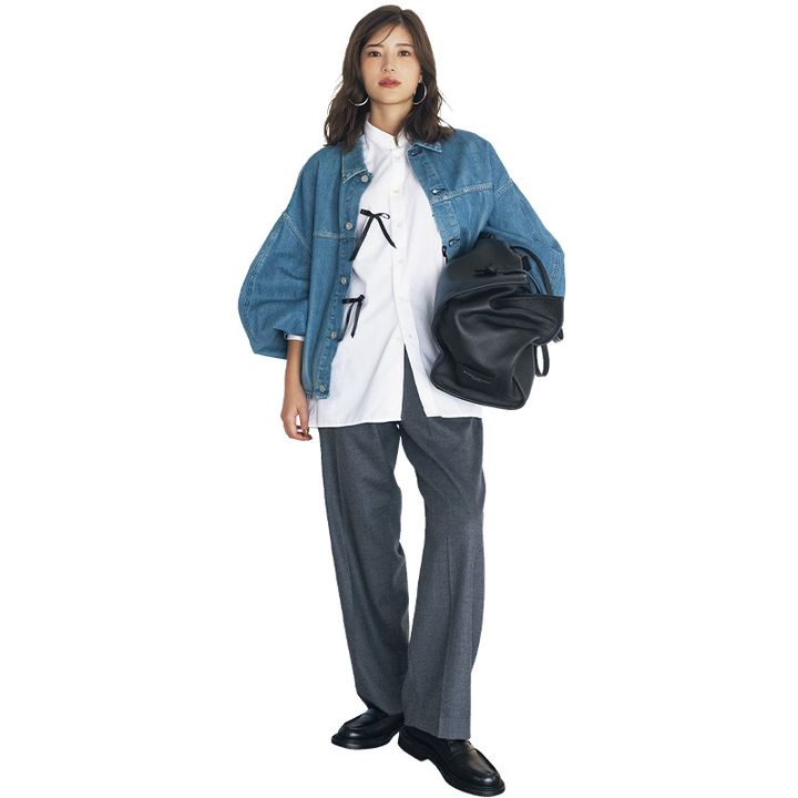 キレイめコーデにもハマるGジャンで春先コーデ