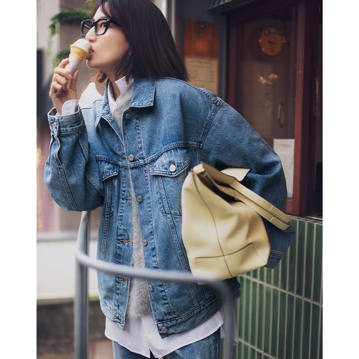 リーバイスのビッグシルエットのGジャンで春待ちコーデ