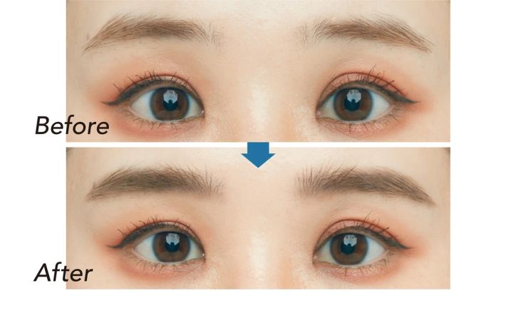 【アーチ眉の書き方①】「まっすぐ眉を今っぽいアーチ眉に Before After