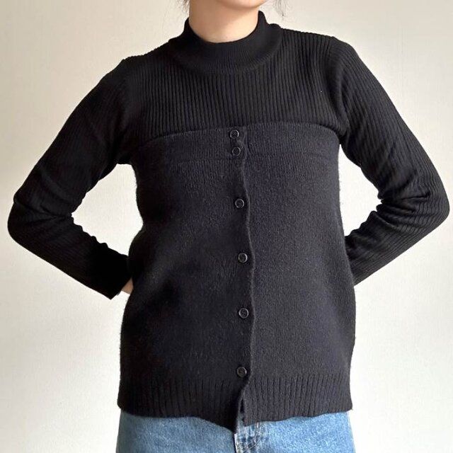 LIAN 2WAYニットベアビスチェ ブラック着用