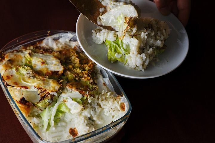 チーズの旨味が効いた“白菜のライスラザニア”
