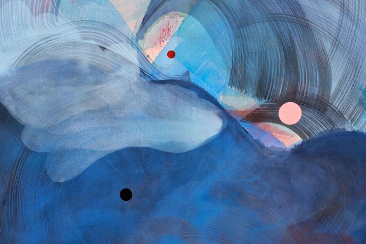 Sigrid Sandström, Shadows of Time (detail), 2024. Acrylic on canvas, Framed _ 125.4 x 125.4 cm | 49 3/8 x 49 3/8 inch. Courtesy of the artist and Perrotin.