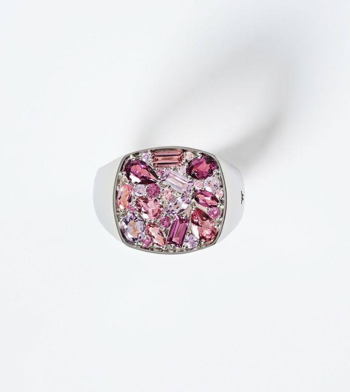 「カレイドスコープ」リング 花（SV×ロードライト×トルマリン×アメジスト）￥122,300