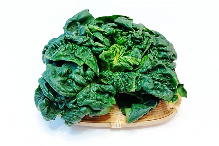 ▲冬限定の「ちぢみほうれん草」。食感を活かすためにも加熱時間は短めが◎。