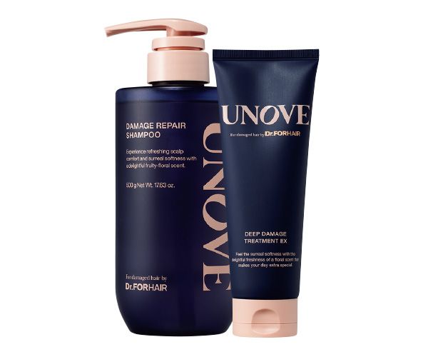 【左】アノブ ダメージ リペアシャンプー 【右】アノブ ディープダメージトリートメントEX