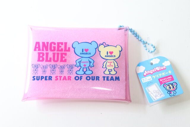 セリアのエンジェルブルー ボールチェーン付きクリアポーチのパッケージ