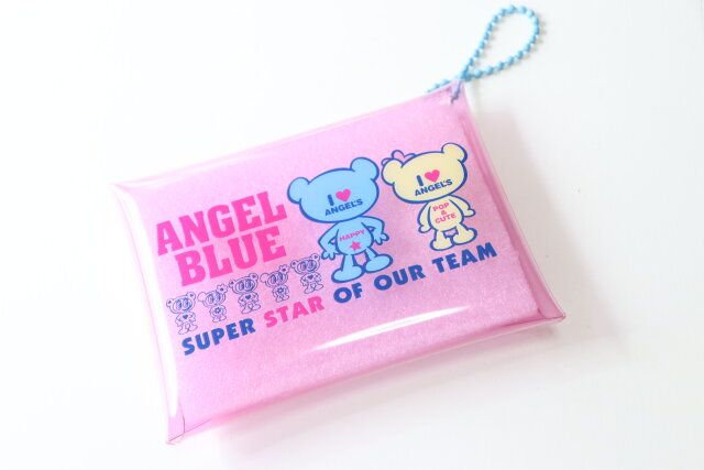 セリアの可愛いエンジェルブルー ボールチェーン付きクリアポーチ
