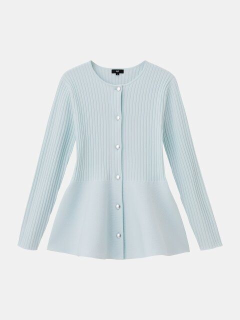 PLSTのホールガーメント（R）ペプラムカーディガン