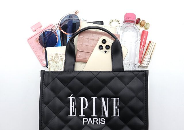 宝島社 ムック本 ÉPINE PARIS QUILTING BAG BOOK BLACK 付録 黒キルティングバッグ 容量