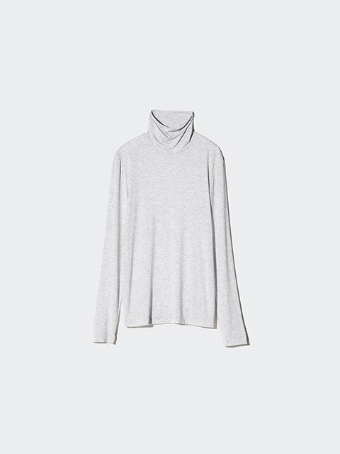 ユニクロ ヒートテックウルトラライトタートルネックT GRAY