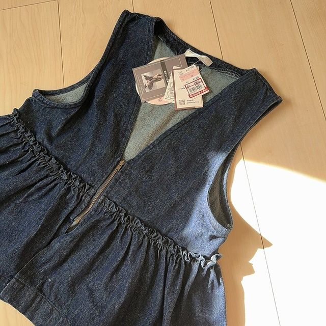 しまむら「ペプラムデニムベスト」