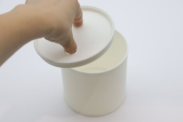 編み目調ティッシュケース（円形、ホワイト） 蓋